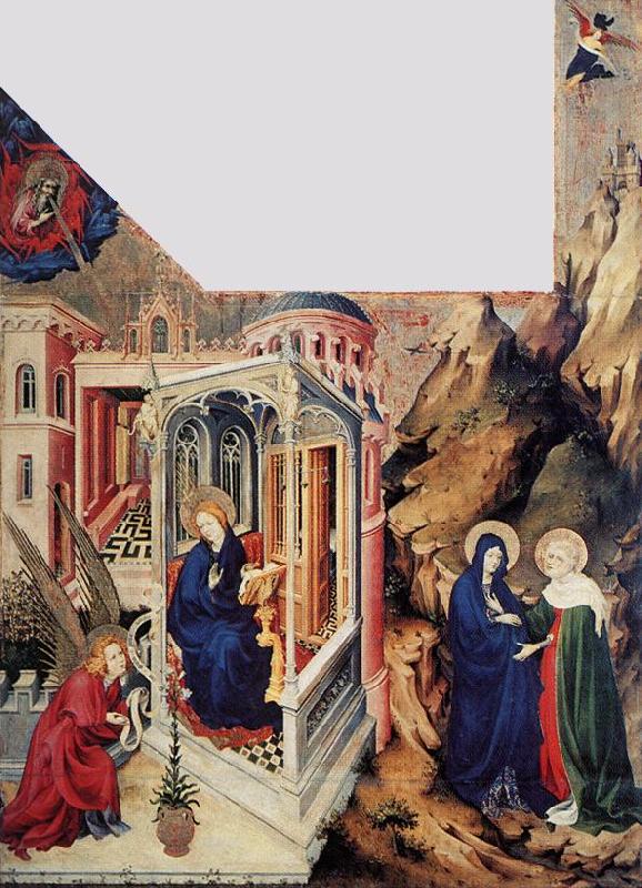 BROEDERLAM, Melchior The Annunciation and the Visitation d oil painting picture